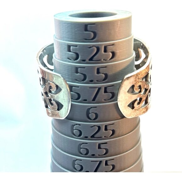 Charles Albert, Estate, Sterling Silver 925 Openwork Cuff Bracelet For 6" Wrist - Picture 5 of 9